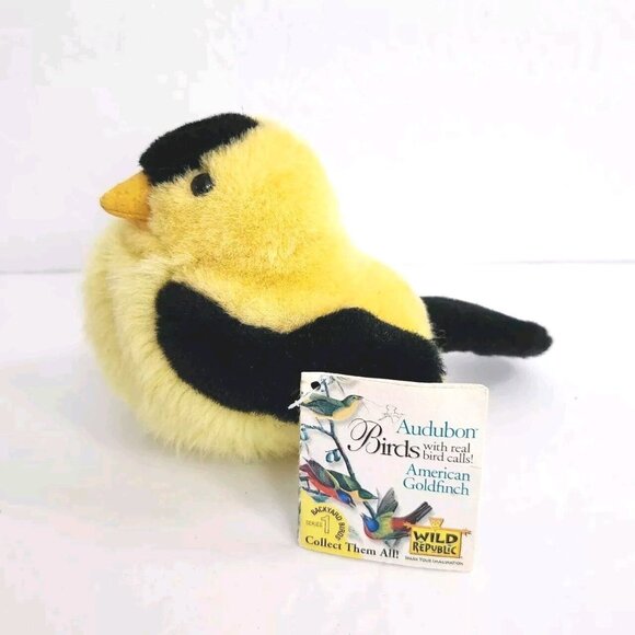 Vtg Wild Republic Audubon Bird Plush Talking Stuffed Animal American Goldfinch - Picture 2 of 16